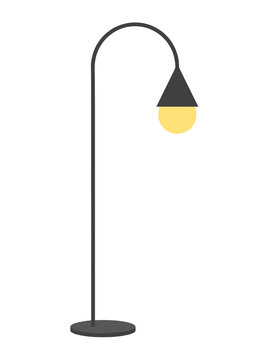 Minimalist design of an arc lamp, combining functionality with aesthetic simplicity