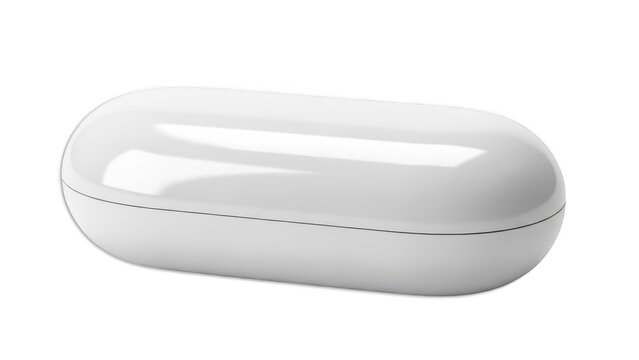 White oval device with holes isolated on transparent background