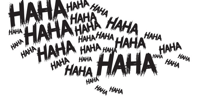 Scary and creepy handdrawn haha text isolated on white background