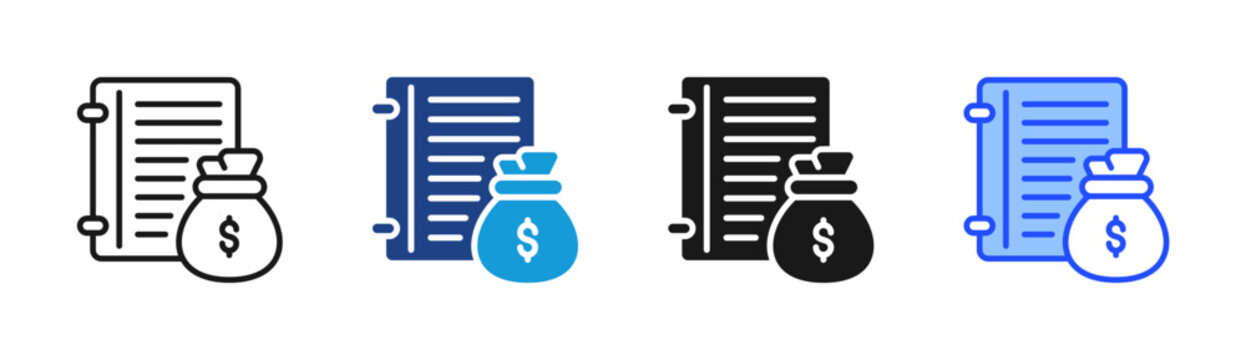 Financial Report icon set multiple style collection