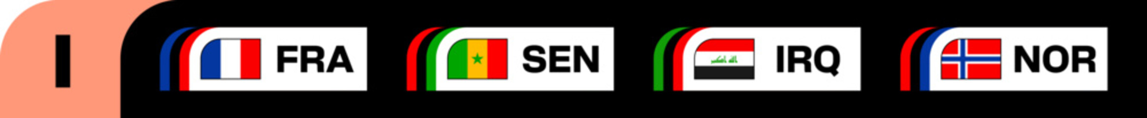 Group Football Flags Stylized © lunarts_studio