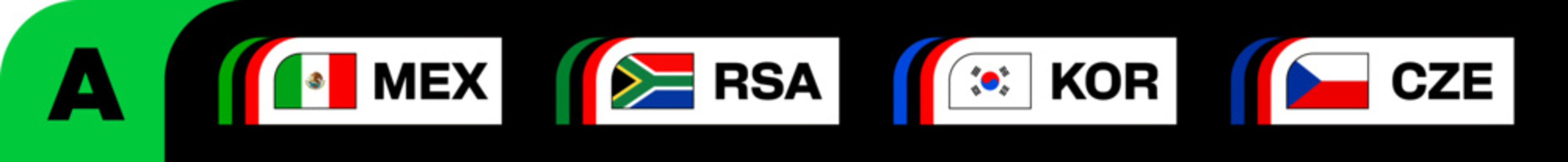 Group A Football Flags Stylized