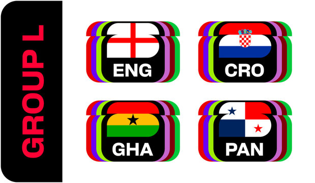 Group L Football Flags Stylized
