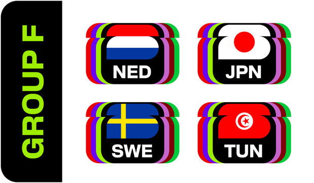 World Football 2026  Group F Stylized Flags