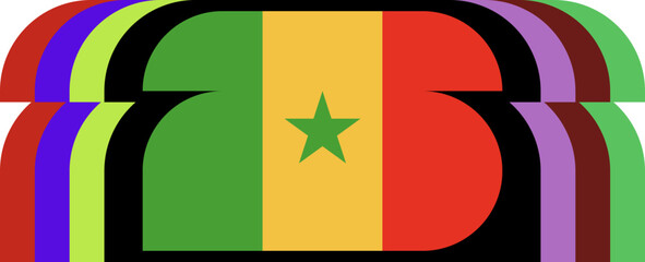 Senegal Flag Stylized Dynamic © lunarts_studio