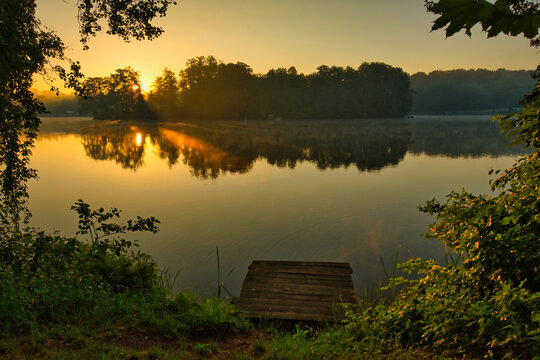 sunrise over the lake