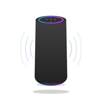 Smart speaker voice assistant IoT home device icon