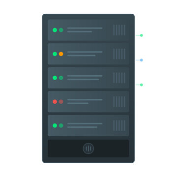 Data center server rack network infrastructure icon