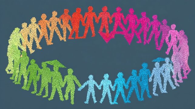 Diverse Group of People Forming a Circle