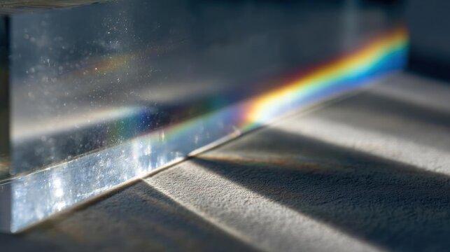 Close-up of a rainbow-colored object, which appears to be a prism or a rainbow. the rainbow is made up of multiple colors, including red, orange, yellow, green, blue, purple, and pink.