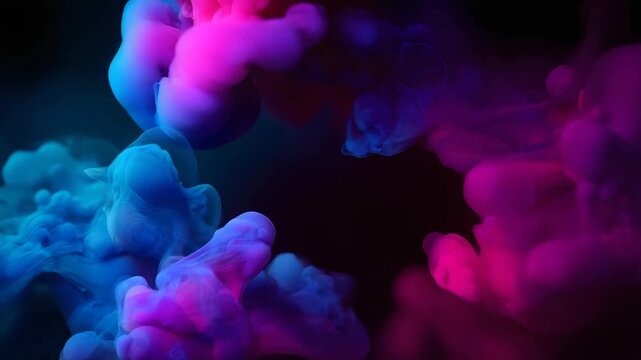 Colorful Smoke Explosion Ink Cloud Abstract Motion Background