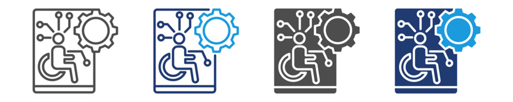 assistive technology  icon set multiple style