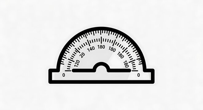 Protractor tool for measuring angles.