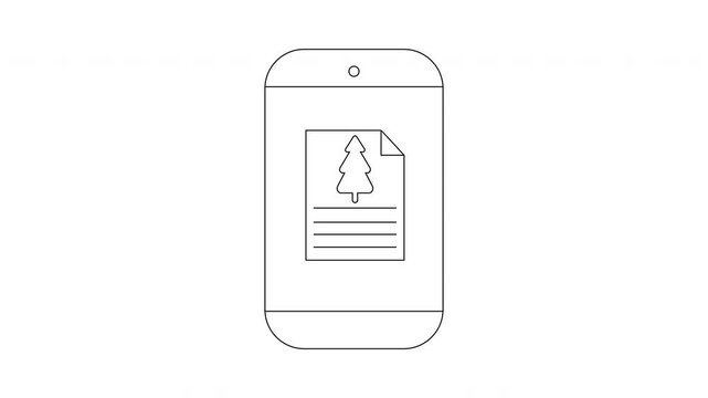 Smartphone App with Christmas Tree Icon - Digital Holiday Planning.