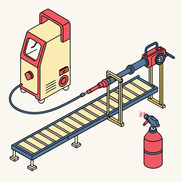 Industrial manufacturing conveyor belt system with manufacturing conveyor industrial production assembly technology automation equipment processing engineering technical commercial