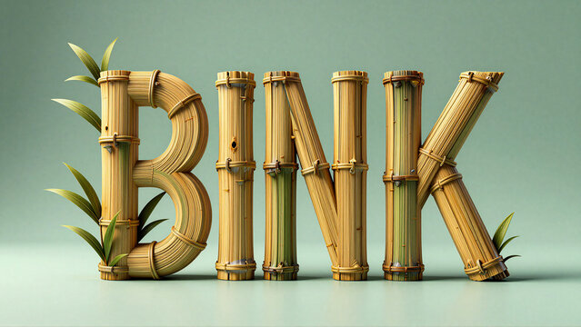 Bamboo Letters Word Art - Nature Inspired Typography