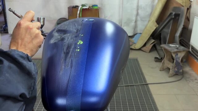 Custom painting of motorcycle details  