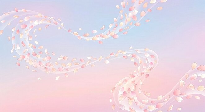 Cherry Blossom Hanami Festival in Japan with Spring Sakura Garden Illustration