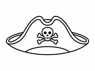 Fototapeta premium A black and white illustration of a pirate hat with a skull and crossbones