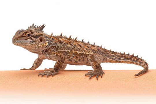 Thorny Devil Lizard walking on red sand lizard reptile animal.