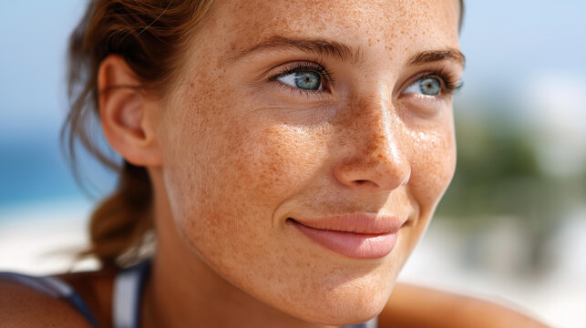 Close-up of oily skin with large pores and shine highlighting texture and sebum in natural sunlight, dermatology and skincare awareness concept, defocused background, with copy