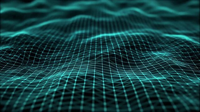 data grid waves flowing like fabric, smooth animation, clean background