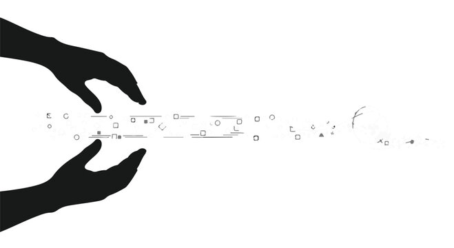 hands pulling apart a dna strand isolated
