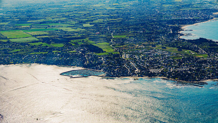 Morbihan Gulf from sky in french brittany between quiberon and atlantic ocean © Olivier