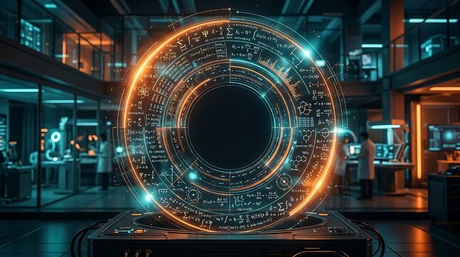 Futuristic Digital Data Ring Glowing in High-Tech Research Lab, Symbolizing Advanced AI, Quantum Computing, and Innovative Technological Breakthroughs