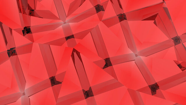 Abstract red geometric background or rendered scene