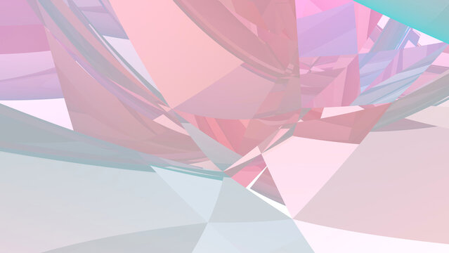 Abstract crystal geometry background or render for digital design