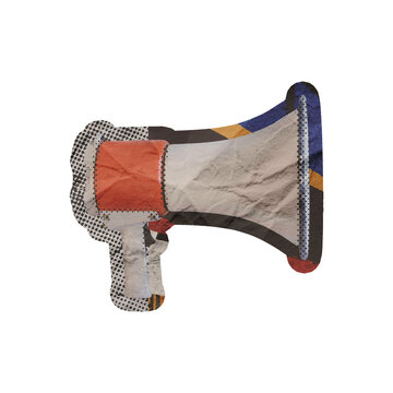 Template Megaphone Collage Art Design Element