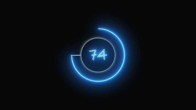 Digital clock display showing the time as 14 with a glowing blue hour indicator