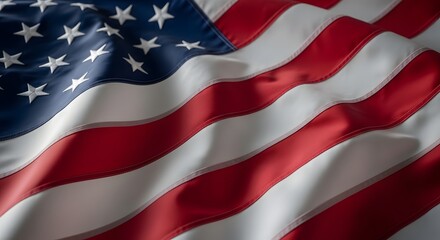 Celebrating flag day close up of a waving american flag patriotic symbolism