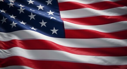 Fototapeta premium Celebrating flag day a close up of the american flag waving proudly