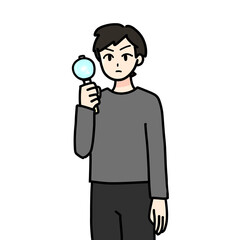 Naklejka premium ペンライトを持って立つ人物