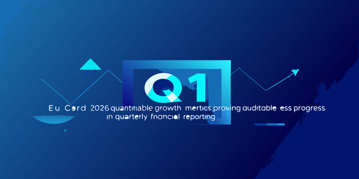 Abstract graphic design featuring q1 with financial growth indicators