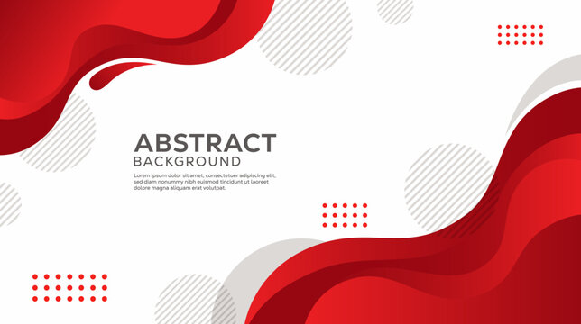 Modern abstract background with flowing red shapes and geometric elements