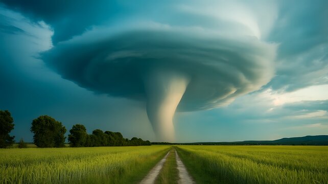 Tornado Over Field Background Images