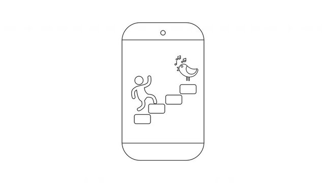 Smartphone App Concept - Man Climbing Stairs to Bird Song.