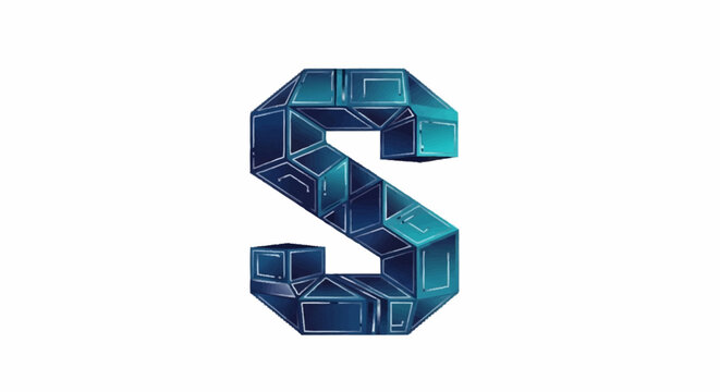 Geometric Letter S - A Modern and Abstract Design.