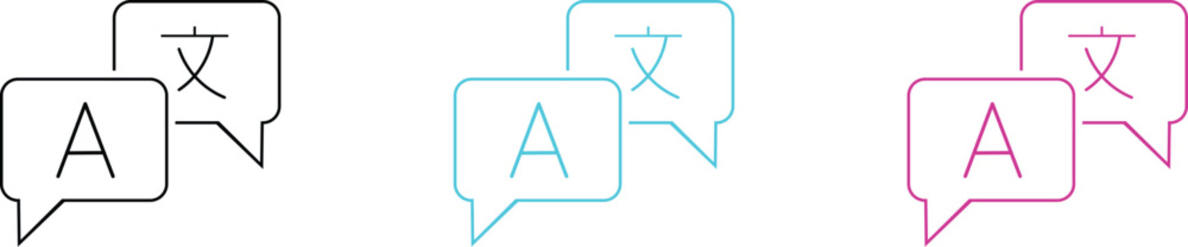 Language Translation Chat icons set.