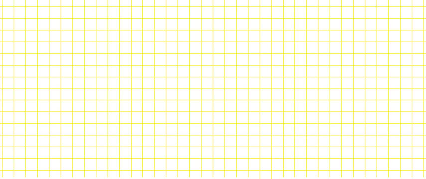 Clean lined paper texture ideal for notes, diaries, planners, and minimal writing layouts. Yellow checkered paper texture, notebook sheet with empty space.