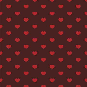 Deep dark red pattern with hearts for a romantic design. Suitable for premium packaging, cards and backgrounds. It creates a rich atmosphere of love and comfort.