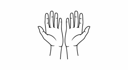 Obraz premium Two open hands, palms up, fingers slightly spread, on a white background