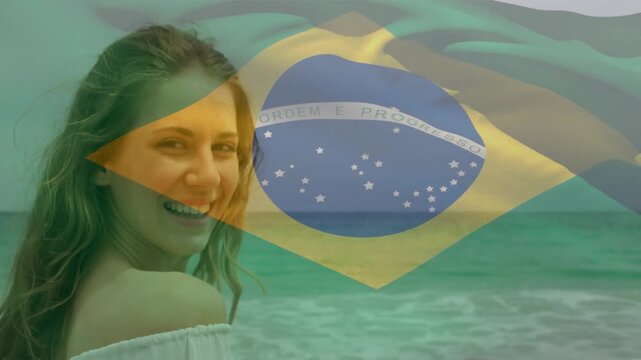 Digital composition of waving italy flag against stressed caucasian family at hospital