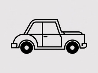Fototapeta premium A simple black line drawing of a classic car on a plain background