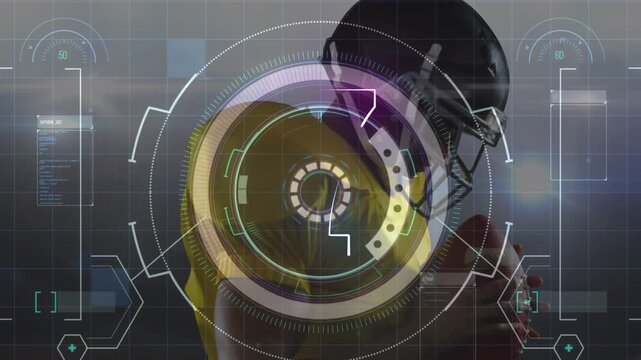Animation of scope and data processing over american football player