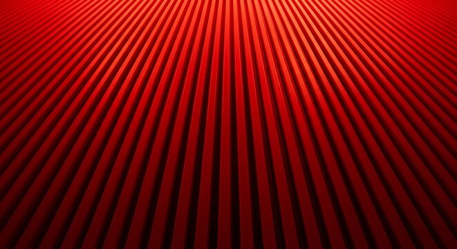 Abstract, perspective view of endless, vertically-striped, red, textured background