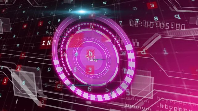 Internet text over digital interface with numbers and codes